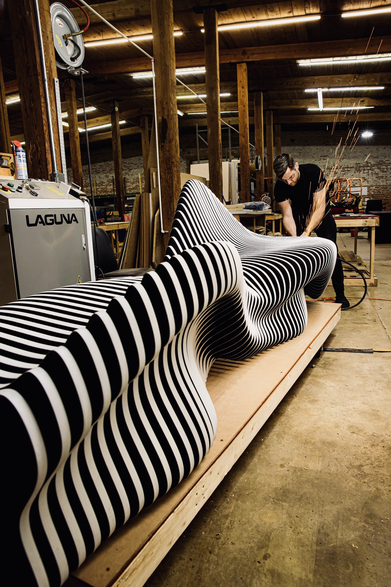 Kyle Buckner working in his workshop